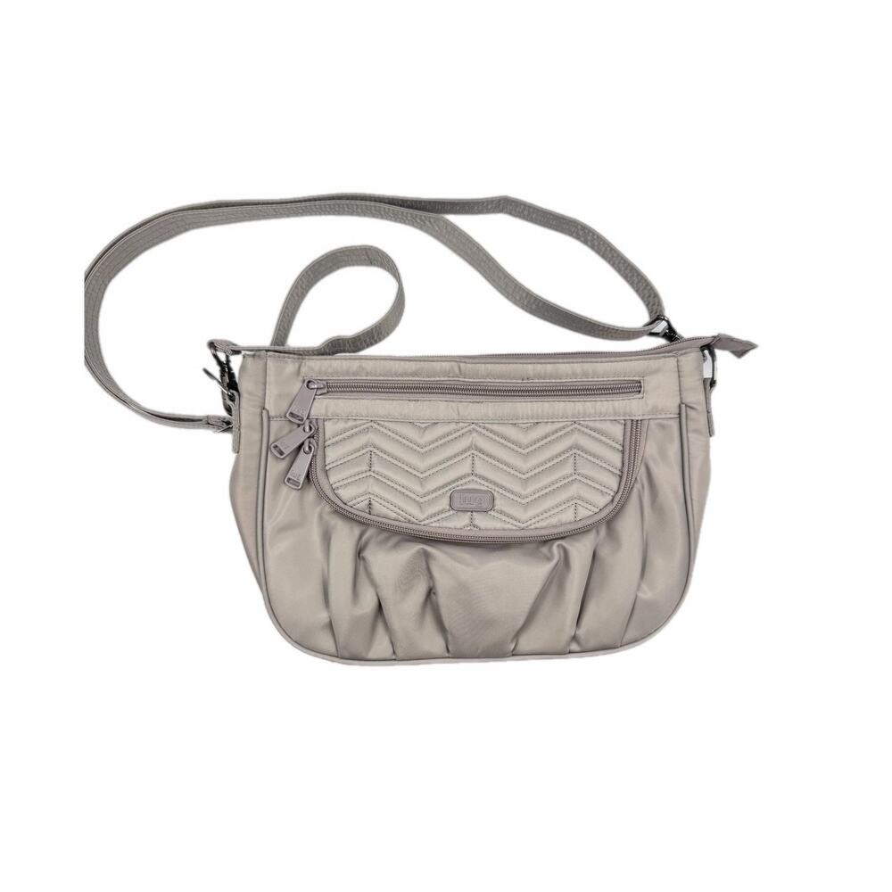 Lug Mambo Gray Crossbody Shoulder Zip Pockets Bag Basic Casual Daywear Purse